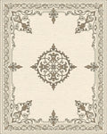Ornate Scrollwork and Floral Medallion Design Rug - Cutout View