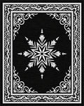 Ornate Snowflake Star Border Design Rug - Cutout View