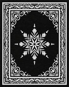 Ornate Snowflake Star Border Design Rug - Cutout View