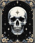 Ornate Starry Skull Floral Rug - Cutout View