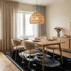 Ornate Starry Skull Floral Rug - Dining Room View