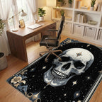Ornate Starry Skull Floral Rug - Office View