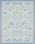 Pale Blue Floral Medallion Rug - Cutout View