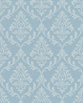 Pale Blue Ornamental Flourish Rug - Cutout View