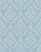 Pale Blue Ornamental Flourish Rug - Cutout View