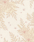Pale Cream Floral Branch Illustration Rug - Cutout View