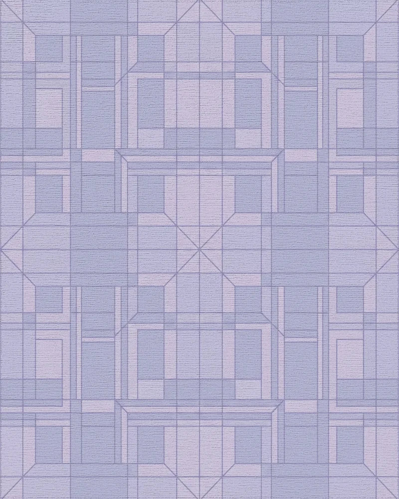 Pale Lavender Geometric Architectural Rug - Cutout View