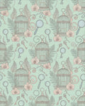 Pastel Birdcage Orchid Keys Magnifying Glass Rug - Cutout View