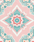 Pastel Floral Medallion Pattern Rug - Cutout View