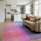 Pastel Gradient Brushstroke Rug - Living Room View