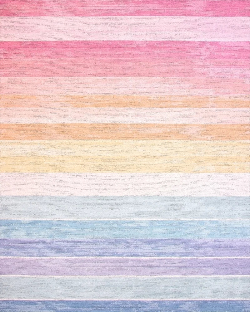 Pastel Ombre Striped Design Rug - Cutout View