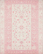 Pastel Pink Botanical Garden Accent Rug - Cutout View
