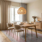 Pastel Pink Botanical Garden Accent Rug - Dining Room View