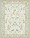 Pastel Pink Floral Garden Vine Rug - Cutout View