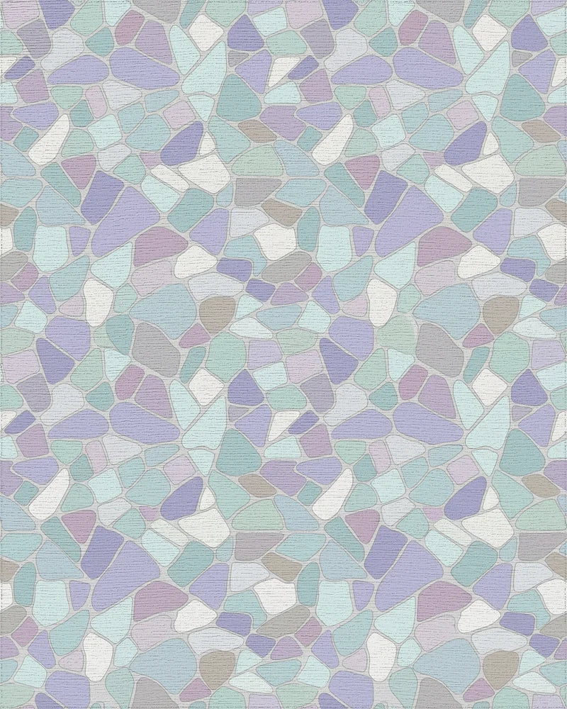 Pastel Stone Mosaic Texture Rug - Cutout View