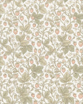 Pastel Strawberry Vine Garden Rug - Cutout View