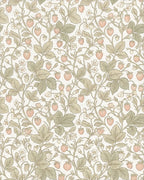 Pastel Strawberry Vine Garden Rug - Cutout View