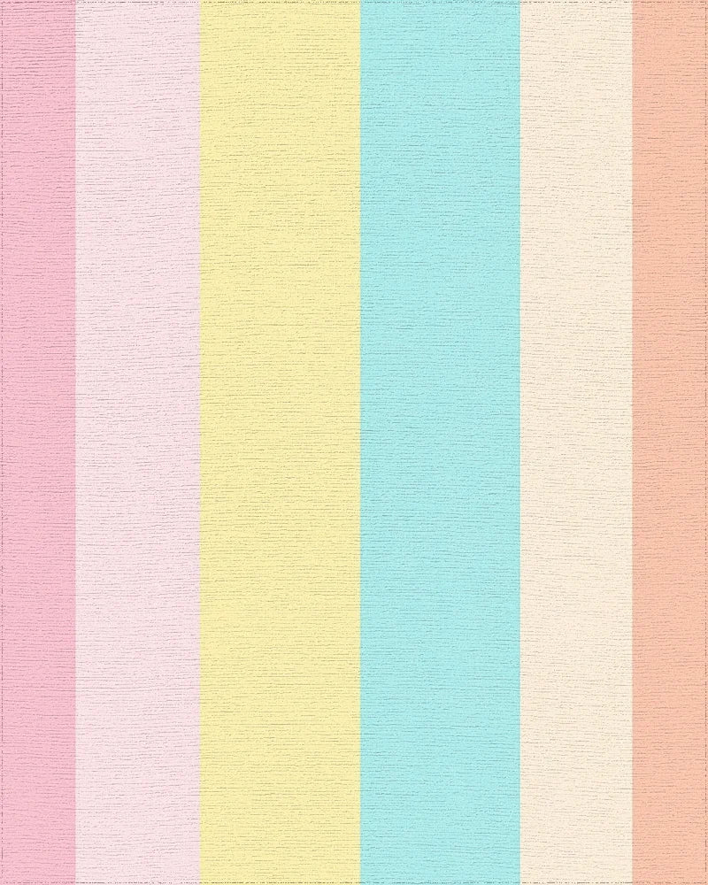 Pastel Striped Soft Summer Palette Rug - Cutout View
