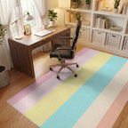 Pastel Striped Soft Summer Palette Rug - Office View