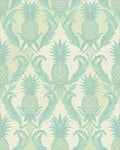 Pastel Teal Pineapple Damask Rug - Cutout View