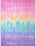 Pastel Tie Dye Abstract Stripe Rug - Cutout View