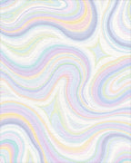 Pastel Wavy Swirl Rug - Cutout View