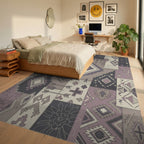 Patchwork Boho Diamond Arrows Crosses Rug Bedroom View