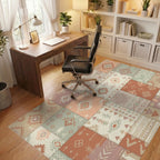 Patchwork Earthy Tone Tribal Medallion Rugs Rug Office View