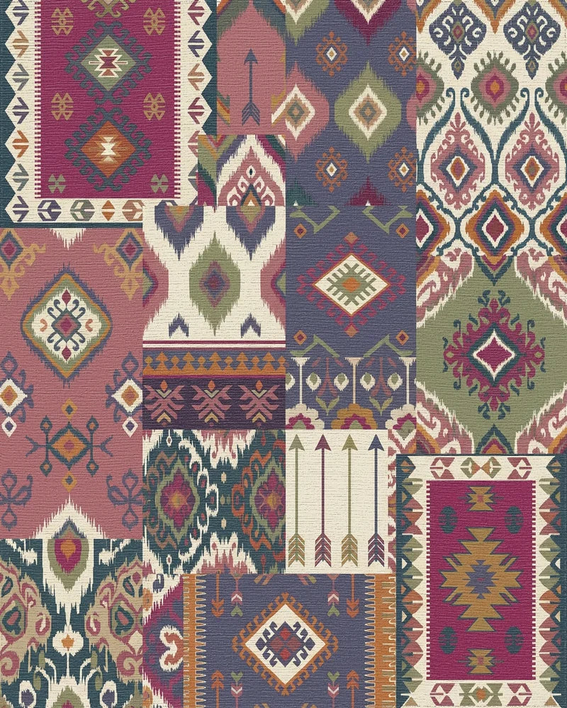 Patchwork Tribal Medallion Arrows Rug - Cutout View