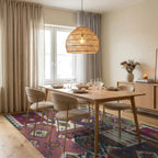 Patchwork Tribal Medallion Arrows Rug Dining Room View