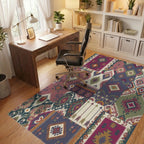 Patchwork Tribal Medallion Arrows Rug Office View