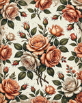 Peach Blush Pink Rose Bouquet Rug - Cutout View