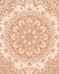Peach Mandala Celestial Lunar Blossom Rug - Cutout View