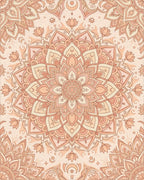 Peach Mandala Celestial Lunar Blossom Rug - Cutout View