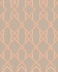 Peachy Pink Interlocking Geometric Lattice Rug - Cutout View