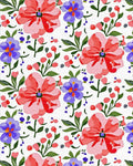 Pink And Purple Floral Pattern Rug - Cutout View
