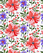 Pink And Purple Floral Pattern Rug - Cutout View