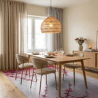 Pink Blossom Branch Gradient Rug - Dining Room View