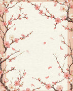 Pink Blossom Branch Pattern Design Rug - Cutout View