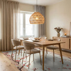 Pink Blossom Branch Pattern Design Rug Dining Room View