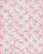 Pink Bow Lattice Watercolor Rug - Cutout View