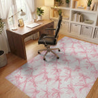 Pink Bow Lattice Watercolor Rug - Office View