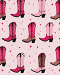 Pink Cowboy Boots Sparkle Rug - Cutout View