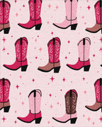 Pink Cowboy Boots Sparkle Rug - Cutout View