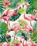Pink Flamingo Tropical Foliage Rug - Cutout View