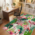 Pink Flamingo Tropical Foliage Rug - Office View
