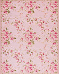 Pink Floral Garden Rose Arrangement Rug - Cutout View