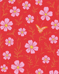 Pink Floral Whimsical Butterfly Design Rug - Cutout View