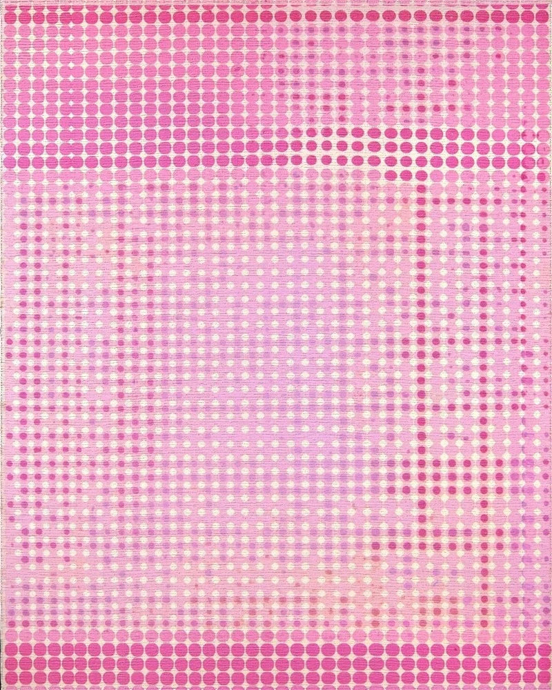 Pink Gradient Dot Abstract Rug - Cutout View