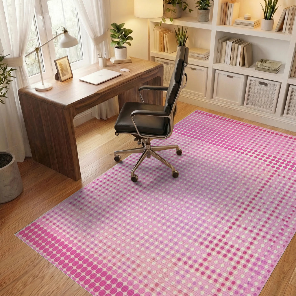 Pink Gradient Dot Abstract Rug - Office View